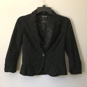 Vintage Y2K Groggy Cotton Lace Cropped Blazer Jacket